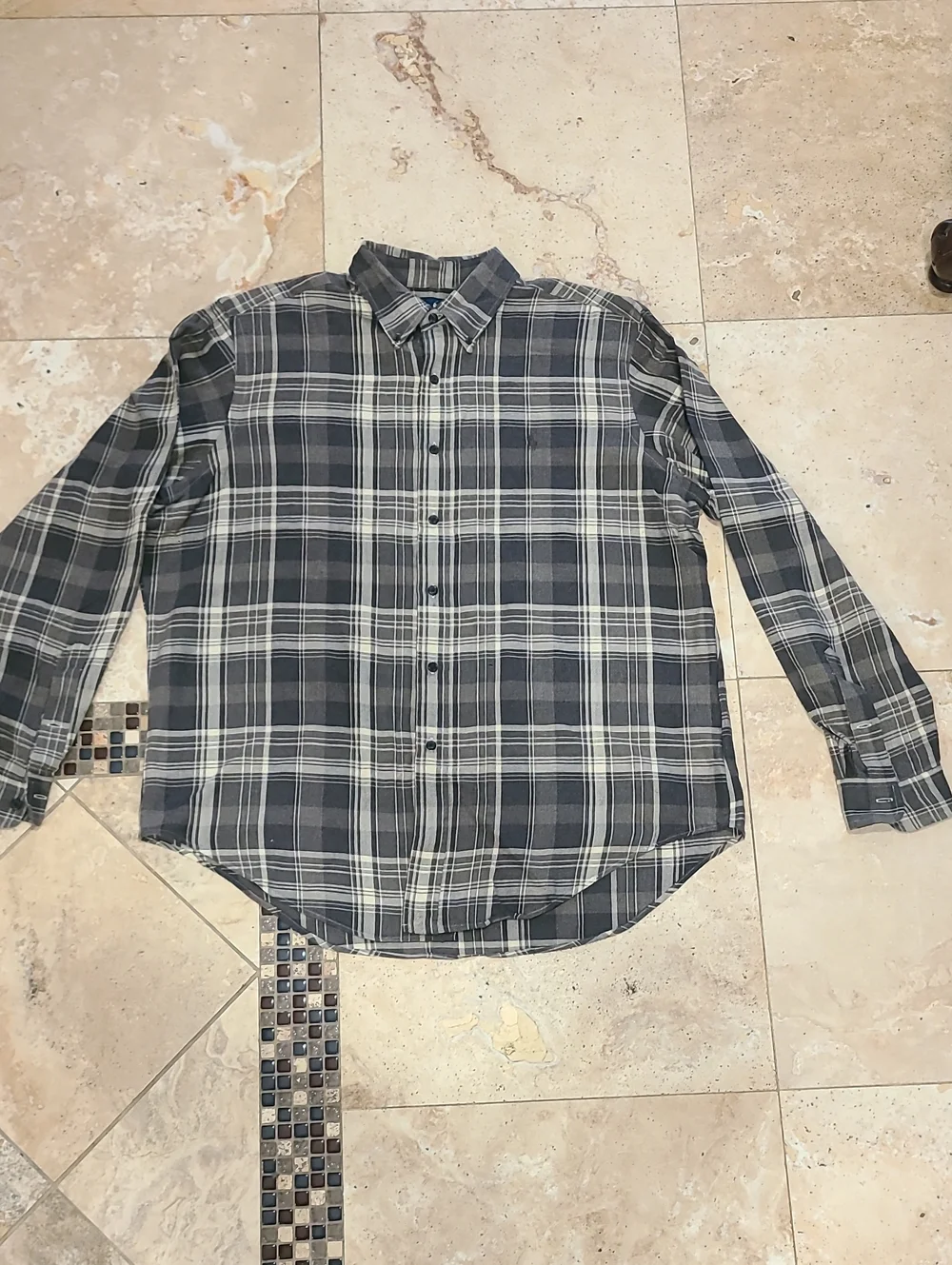 Polo by Ralph Lauren Gray Plaid Button-Down Shirt
